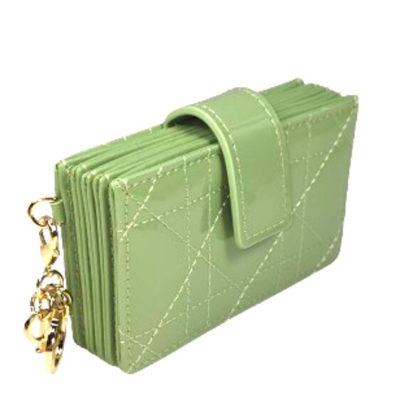 Dior Handbags - Dior Lady Dior “Jasmine” Card Holder – Mint Green Patent Cannage Calfskin - New